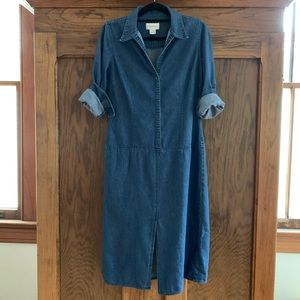 Vintage CHADWICKS | DROP WAISTE DENIM SNAP DRESS.